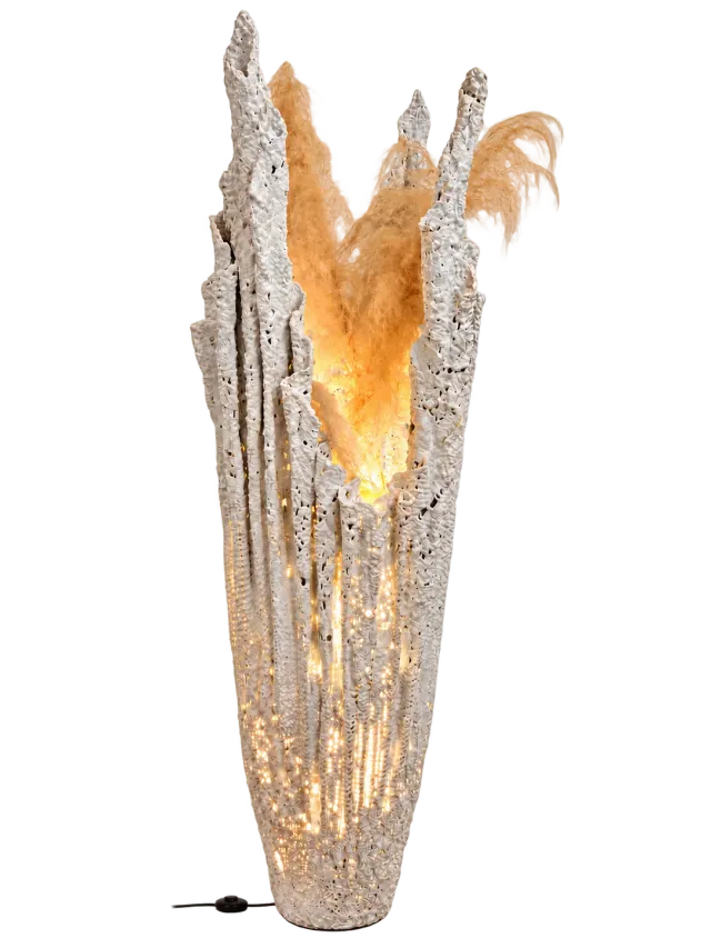Coral Glow Cement Floor Lamp